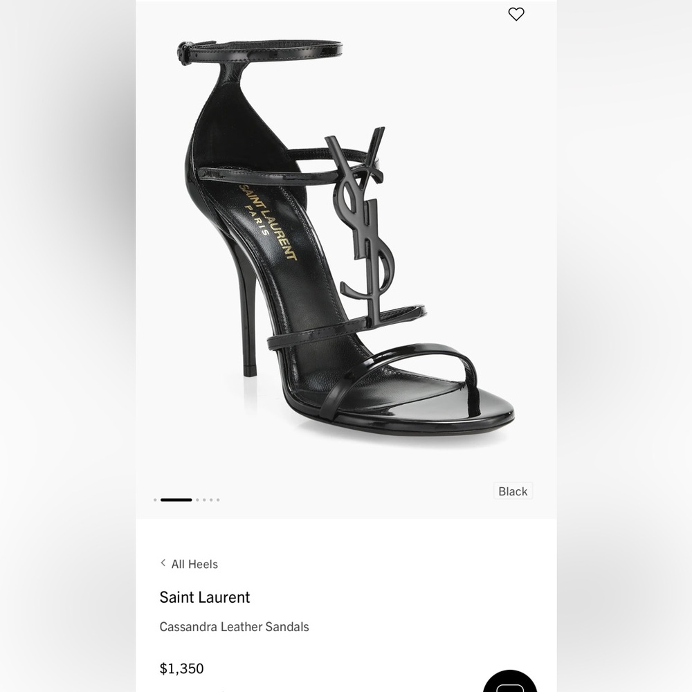 Saint Laurent Black Stiletto Heels with Ankle Strap